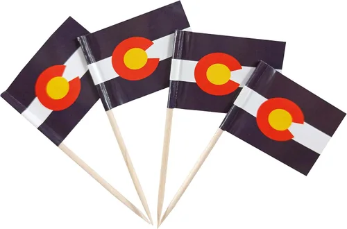 Vista 17 de QQSD Bandera de palillo de dientes de Alabama para decoración de cupcakes, 100