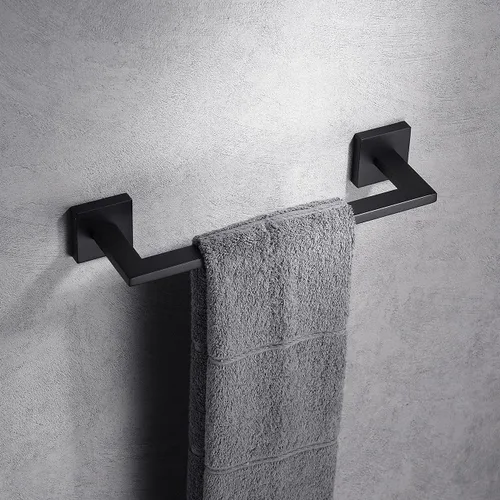 Vista 3 de Miyili Toallero de acero inoxidable SUS 304 de 12 pulgadas, color negro mate, toallero montado en la pared para baño, A06B30A
