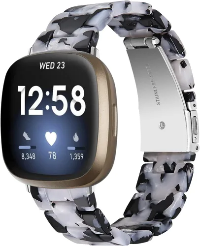 Vista 22 de Correa de reloj de resina compatible con Fitbit Versa 4/Sense 2/Versa 3/Sense 1, pulsera brazalete de moda ligera y ajustable de repuesto