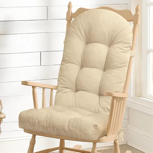 Vista 44 de Cojín para Silla Mecedora - Tela de Chenilla, Esponja de Alta Densidad, Almohadillas de Asiento Copetudas Antideslizantes y Duraderas con Lazos