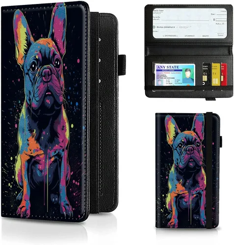 Vista 120 de Funda para chequera para hombres y mujeres, cartera de cuero RFID con ranuras para tarjetas de crédito, soporte de cheques duplicados personales
