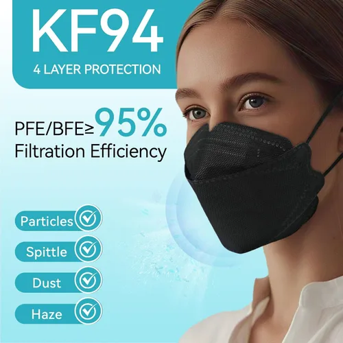 Vista 2 de 60pcs KF94 Mask,disposable Masks,4 Layers Protection Filter Efficiency>95%,highly Elastic Ear Strap,breathable