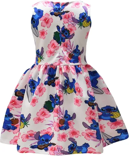 Vista 2 de xikcomjr Lindo vestido de niña de dibujos animados vestido casual de verano anime fiesta de cumpleaños vestido hasta 2-8 años