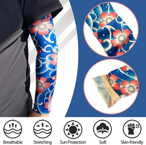 Vista 4 de Aresvns Funda de tatuaje para hombres y mujeres, mangas de brazo con protección solar UV