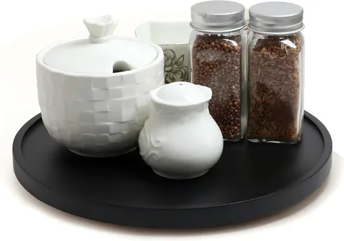 Vista 8 de Organizadores Lazy Susan de Madera de Acacia de 10 Pulgadas, ACIAZAAZ Lazy Susan Giratorio para Gabinete, Giratorio de Cocina para Almacenamiento