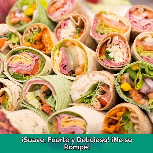 Vista 4 de Toufayan Bakeries, Savory Spinach Tortilla Wraps Vegano Sin colesterol Kosher (paquete de 3, 18 envolturas en total)