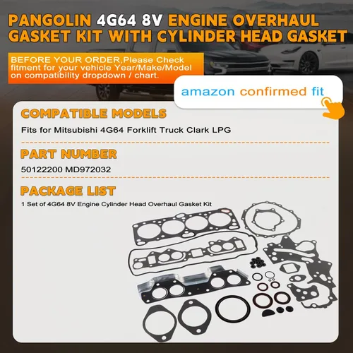 Vista 2 de PANGOLIN Kit de junta de revisión del motor 4G64 8V para Mitsubishi 4G64 Engnie Carretilla elevadora Clark LPG Piezas del mercado de accesorios