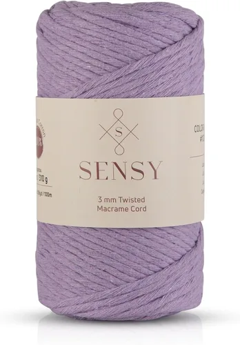 Vista 17 de Sensy - Cuerda de macramé prémium de 0.118 in, 109 yardas, 100% algodón, una hebra torcida, cuerda de macramé, hilo de algodón para macramé, hilo
