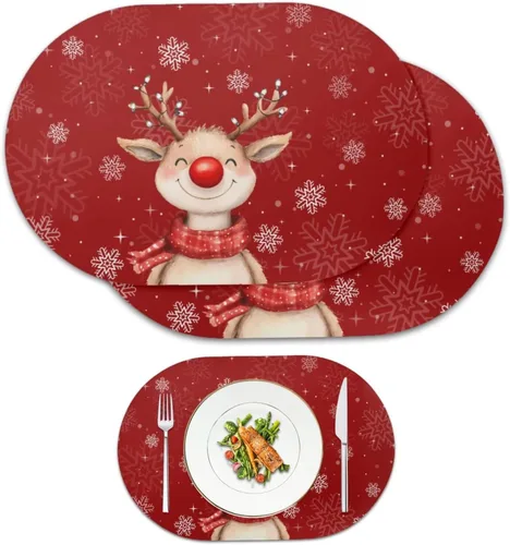 Vista 63 de Autumn Placemats Set of 2 Waterproof Wipeable 12X18 Inch Faux Leather Non Slip Heat Resistant Mats for Thanksgiving Dinner Outdoor Decor