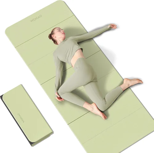 Vista 9 de Estera de Yoga de 7 Pliegues 177.8x61 cm - 1.27 cm de Grosor Estera de Ejercicio Plegable, Compacta Antideslizante de TPE para Viaje