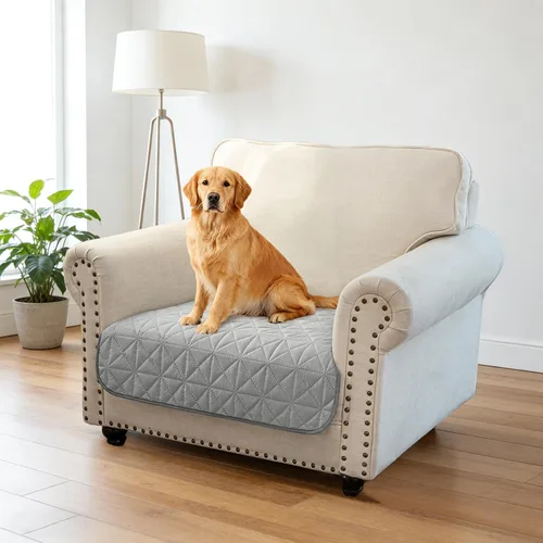 Vista 5 de Ameritex Funda de sofá impermeable para asientos, funda de sofá para perros, funda de sofá para mascotas, funda de terciopelo para silla, sofá Gris
