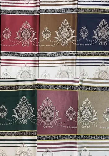 Vista 6 de GOHD Harmony Horizon. Panel de cortina jacquard con cenefa de lujo adjunta. Juego de 2 piezas. Cada pieza de 54 pulgadas de ancho x 90 pulgadas