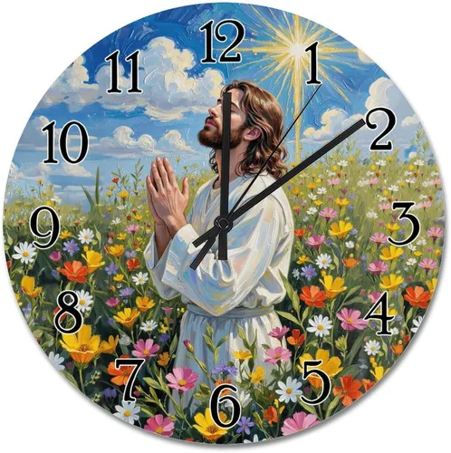 Vista 133 de Reloj con versículo bíblico con citas de Jesús, relojes de 0929Regalos Cristianos (2)