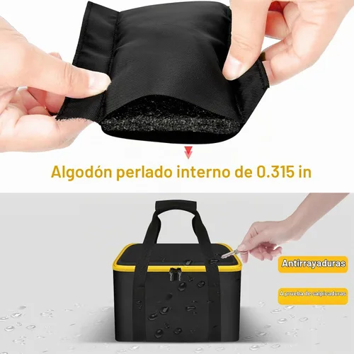 Vista 4 de Bolsa de herramientas universal para sierra circular DEWALT 20V MAX DCS391B/DCS565B, para Makita XSS02Z 18V Sierra Circular - Solo funda (negro)