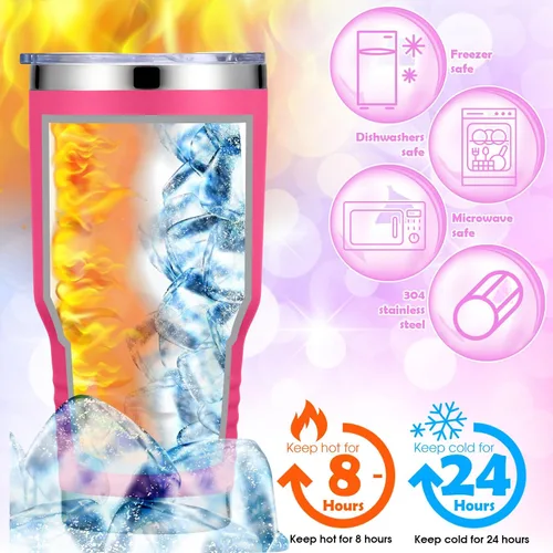 Vista 3 de Uiifan 4 juegos de vasos con tapas y pajitas, vaso de acero inoxidable de 30 onzas, regalo de agradecimiento para fútbol de baloncesto