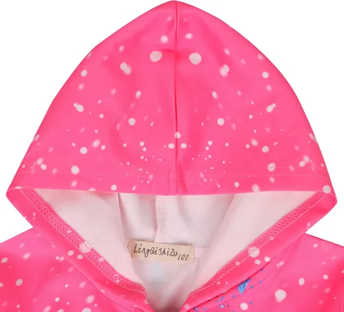 Vista 2 de WYYXXT Sudadera con capucha y cremallera para niñas pequeñas, de manga larga, con estampado de dibujos animados