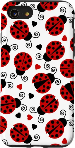 Vista 18 de Carcasa para iPhone 17 de mariquitas y corazones