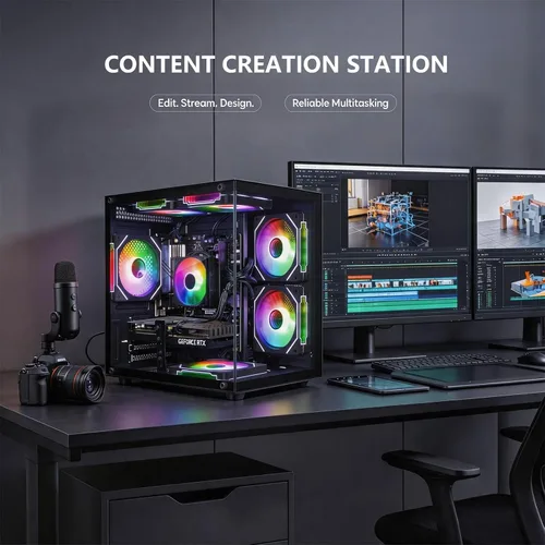 Vista 4 de PC para juegos preconstruida, RTX 3060 Ti 8GB, AMD Ryzen 7 5700X, 16 GB