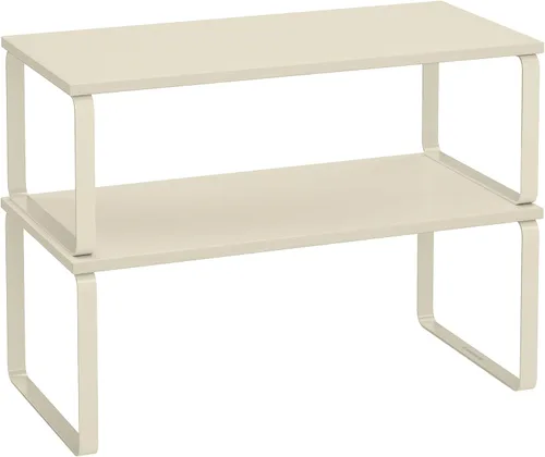 Vista 27 de SONGMICS Estante Organizador de Gabinete, Juego de 2 Estantes de Encimera de Cocina, Almacenamiento de Cocina, Estante de Especias, Apilable