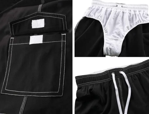 Vista 5 de Rocorose - Shorts de playa para mujer, secado rápido, con cordón, para deportes de verano, con bolsillo, para natación