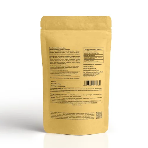 Vista 2 de CARMEL ORGANICS Pétalos de hibisco en polvo, 8 onzas o 0.5 libras (paquete de 1) Certificado USDA orgánico Sin OMG y sin gluten Rico