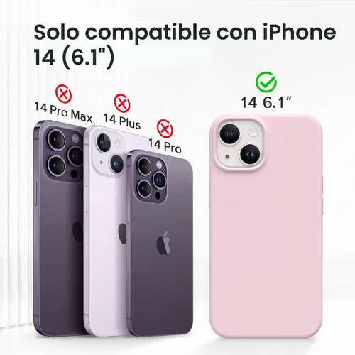 Vista 2 de GONEZ Funda magnética para iPhone 13/14, funda de silicona rosa pastel