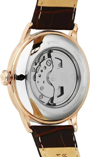 Vista 2 de Orient Bambino Open Heart - Reloj de vestir automático japonés de acero inoxidable y cuero