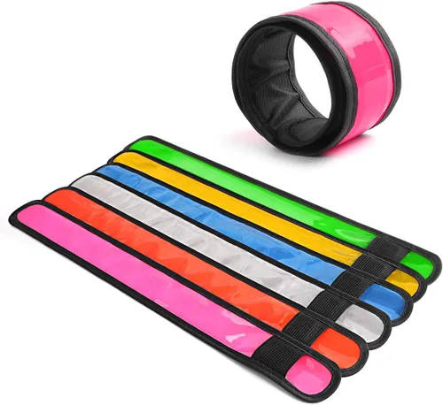 Vista 2 de esonstyle Pack of 6 LED Light Up Band Slap Bracelets Night Safety Wrist Band for Cycling Walking Running Concert Camping Outdoor Sports