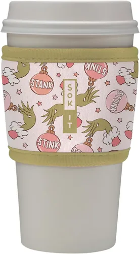 Vista 106 de Sok It HotSok Coffee & Tea - Funda de neopreno con aislamiento reutilizable (floral abstracto)