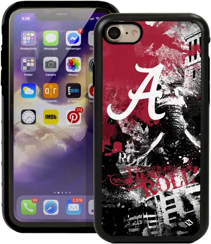 Vista 2 de Guard Dog NCAA - Funda híbrida para iPhone 7/8/SE Paulson Designs, color negro