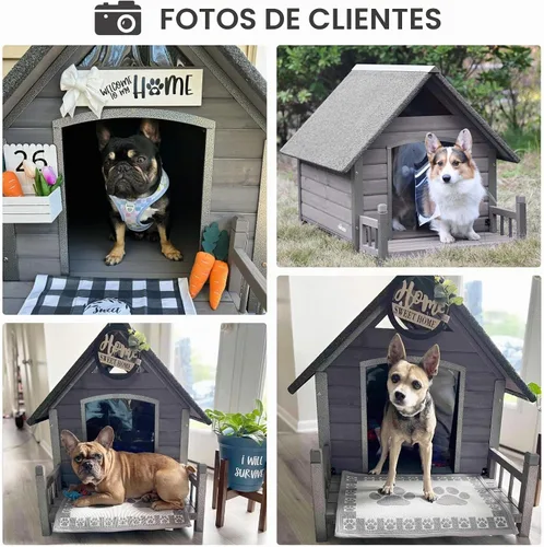 Vista 7 de Casa para perros al aire libre para perros de raza extragrande, perrera aislada para perros en el exterior