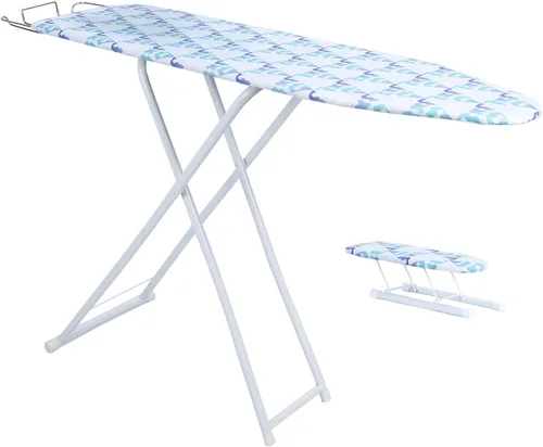 Vista 8 de Tabla de planchar de 42 pulgadas, tabla de planchar plegable de tamaño completo con cubierta resistente al calor y pies antideslizantes, tabla