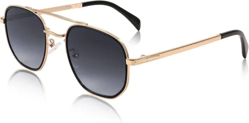 Vista 26 de FEISEDY Gafas de sol Aviador Hombres Mujeres 70s Gafas de sol Cuadrado Marco UV400 Protección B2953