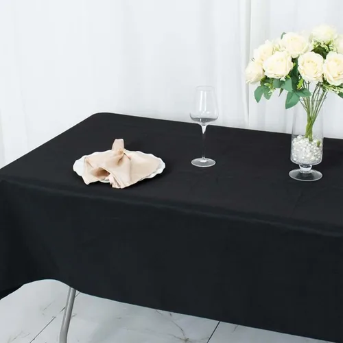 Vista 2 de Mantel rectangular de poliéster, manteles para mesas rectangulares de 6 pies, manteles de tela decorativa lavable para bodas, banquetes y campamento