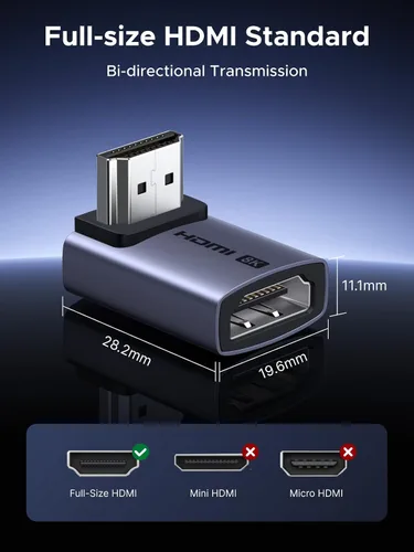 Vista 7 de UGREEN 10K 8K @60Hz HDMI 2.1 Adaptador de ángulo recto macho a hembra 2