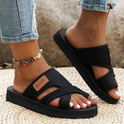 Vista 5 de Sandalias ortopédicas para mujer, plataforma elegante, moderna, ortopédica, deslizantes, con cómodo soporte de arco