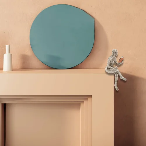 Vista 5 de Figura de mujer que lee, escultura pensadora, estatua de decoración abstracta, estantería, escultura de resina estética para sala de estar, oficina