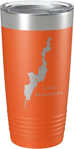 Vista 9 de Lake Bomoseen Map Tumbler Travel Mug Insulated Laser Engraved Coffee Cup Vermont 20 oz Black