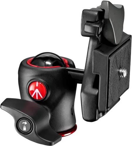 Vista 2 de Manfrotto Cabezal de bola central 490, para trípodes de cámara, cabezal de bola fluida para trípodes ergonómicos y funcionales, estabilizador