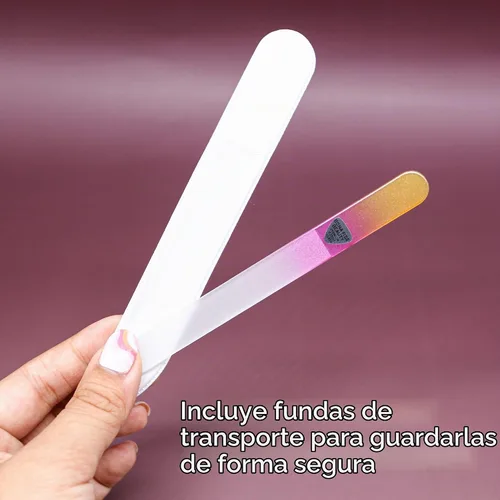 Vista 7 de Bona Fide Beauty Juego de limas de uñas de cristal checo de 8 piezas con fundas