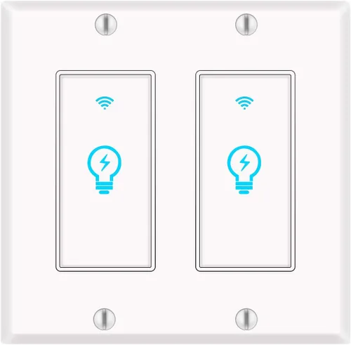 Vista 8 de Micmi Interruptor inteligente, interruptor de luz WiFi en la pared compatible con Amazon Alexa Google Home, función de temporizador, apto para caja