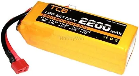 Vista 6 de 18.5V 5S 2200mAh 25C LiPo Batería T-Type Plug Max 40C Tasa de descarga para RC Modelo Avión FPV Drone Helicóptero