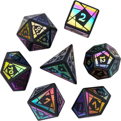 Vista 33 de UDIXI Juego de dados de piedras preciosas de amatista, dados DND de piedra de cristal D&D con estuche de regalo para juegos de rol y juegos de mesa