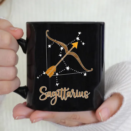 Vista 3 de TODOLIA -11Oz- Taza de café con signo del zodiaco Sagitario, taza de café Sagitario, taza de café de Sagitario, taza de regalo de cumpleaños
