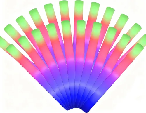 Vista 10 de LifBetter Varitas de brillo a granel – 20 varillas de espuma LED brillantes con tres modos de luz intermitente para fiestas DJ, para festivales