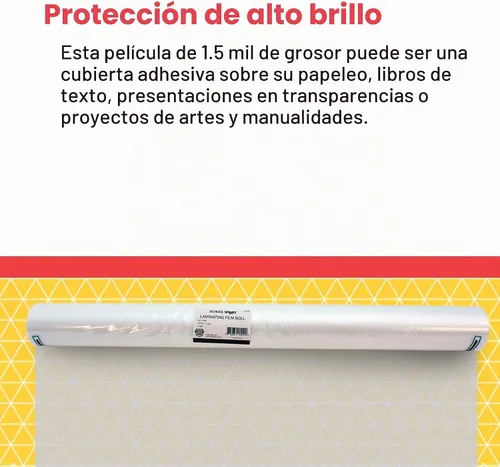 Vista 7 de School Smart - 1277258 Rollo de Película Laminadora de 1,5 Mil - 25 pulgadas x 200 pies - Núcleo de 1 pulgada