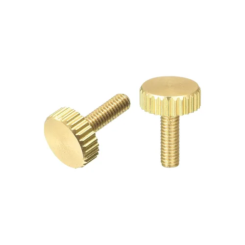 Vista 10 de uxcell Tornillos moleteados para pulgar, pernos planos de latón M3x4mm, sujetadores para PC, electrónicos, mecánicos, 2