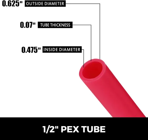 Vista 2 de Happybuy Tubo de barrera de oxígeno PEX - Bobina de tubo de 1/2 pulgada x 152 metros - Tubo EVOH PEX-B para calefacción de piso radiante residencial