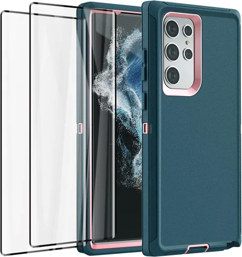Vista 14 de AICase Funda para Galaxy S22 Ultra con protector de pantalla, protección contra caídas, resistente, a prueba de golpes y polvo, 3 capas, resistente