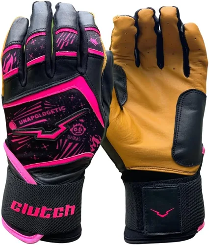 Vista 4 de Guantes Clutch Sports Apparel Unapologetic Pro Series, de cuero Cabretta, diseño para todo clima para béisbol y sóftbol, ajuste acolchado y elegante